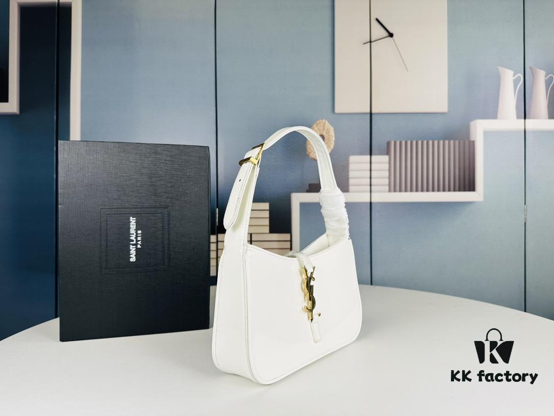 YSL Saint Laurent Hobo Shoulder Bag in Patent Leather with Box