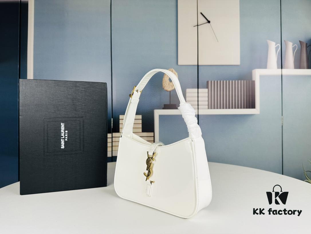 YSL Saint Laurent Hobo Shoulder Bag in Patent Leather with Box