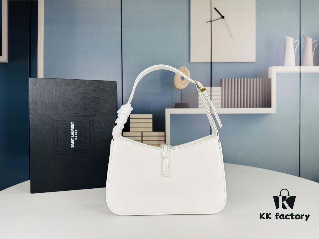 YSL Saint Laurent Hobo Shoulder Bag in Patent Leather with Box