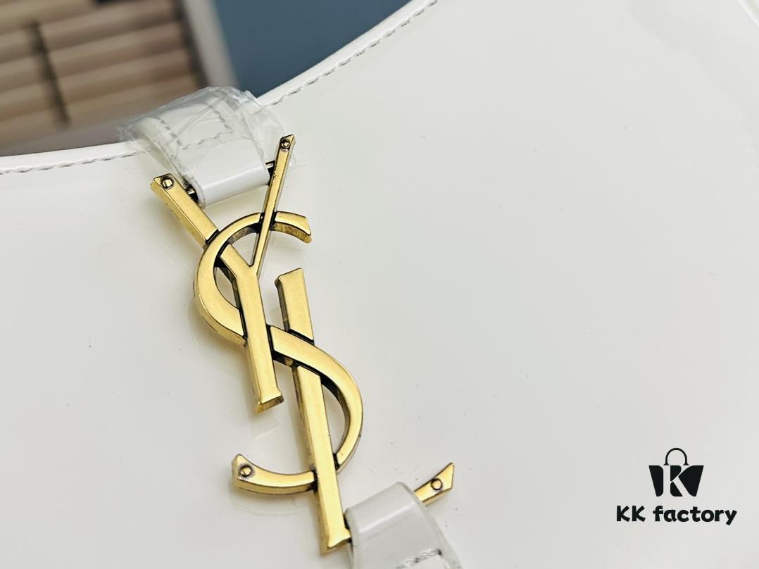 YSL Saint Laurent Hobo Shoulder Bag in Patent Leather with Box