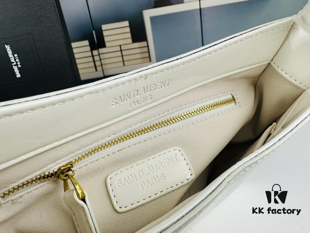 YSL Saint Laurent Hobo Shoulder Bag in Patent Leather with Box