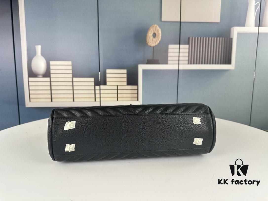 New Arrival with Box Wholesale Saint Laurent YSL Caviar Leather Large Tote Bag / Shopping Bag ||| Black Caviar Stitching