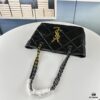 YSL New Tote Bag in Lambskin Black and Gold [Horizontal Style]