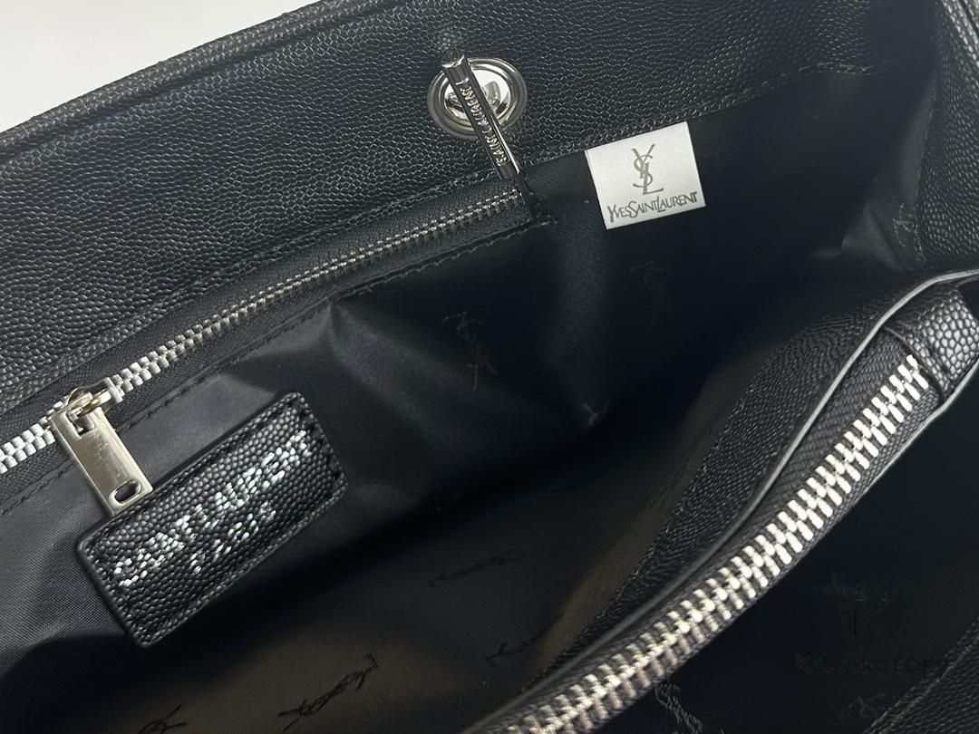 New Arrival with Box Wholesale Saint Laurent YSL Caviar Leather Large Tote Bag / Shopping Bag ||| Black Caviar Stitching