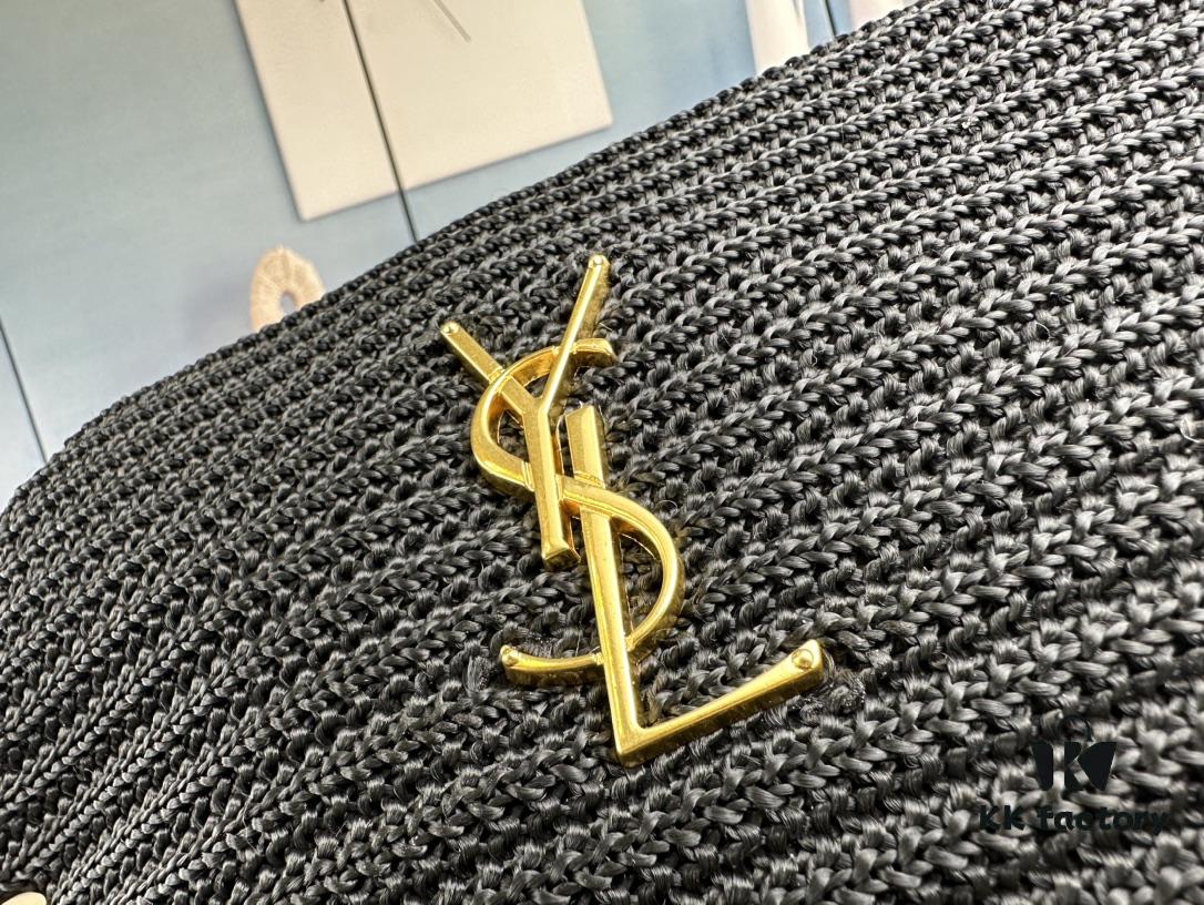 YSL Saint Laurent Calfskin Woven Camera Bag with Box ||| NEW Lou Camera Bag - Black Woven with Gold-Tone Hardware, Italian Calfskin