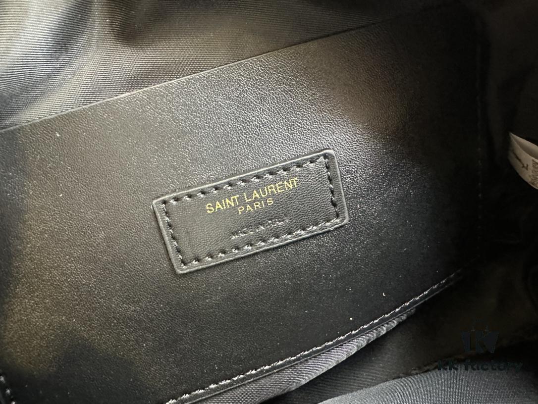 YSL Saint Laurent Calfskin Woven Camera Bag with Box ||| NEW Lou Camera Bag - Black Woven with Gold-Tone Hardware, Italian Calfskin