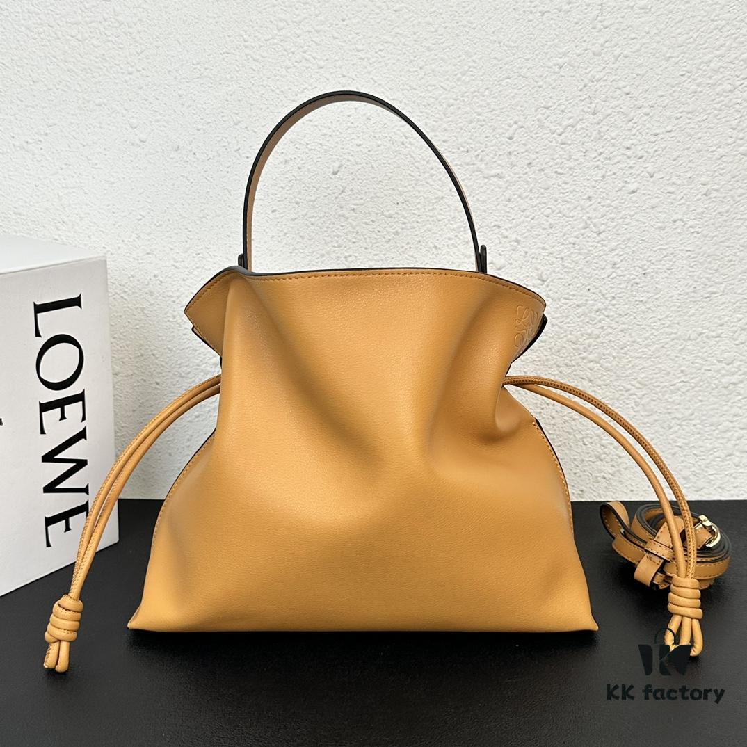 Top Original Batch: Large 240, Small 230 Loewe Flamenco Lucky Bag, Can Be Carried by Hand or Crossbody, Plain Calfskin