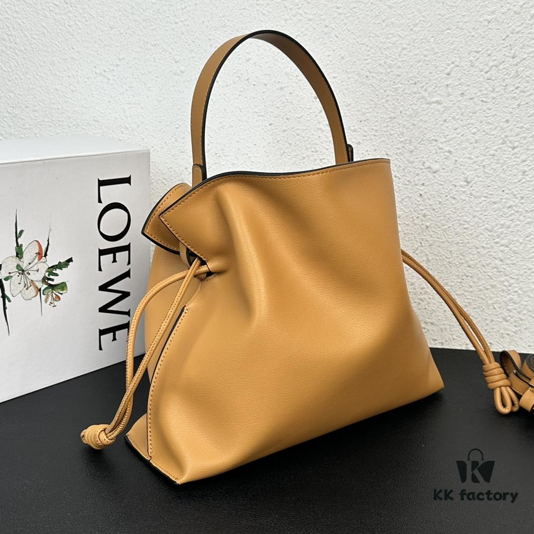 Top Original Batch: Large 240, Small 230 Loewe Flamenco Lucky Bag, Can Be Carried by Hand or Crossbody, Plain Calfskin