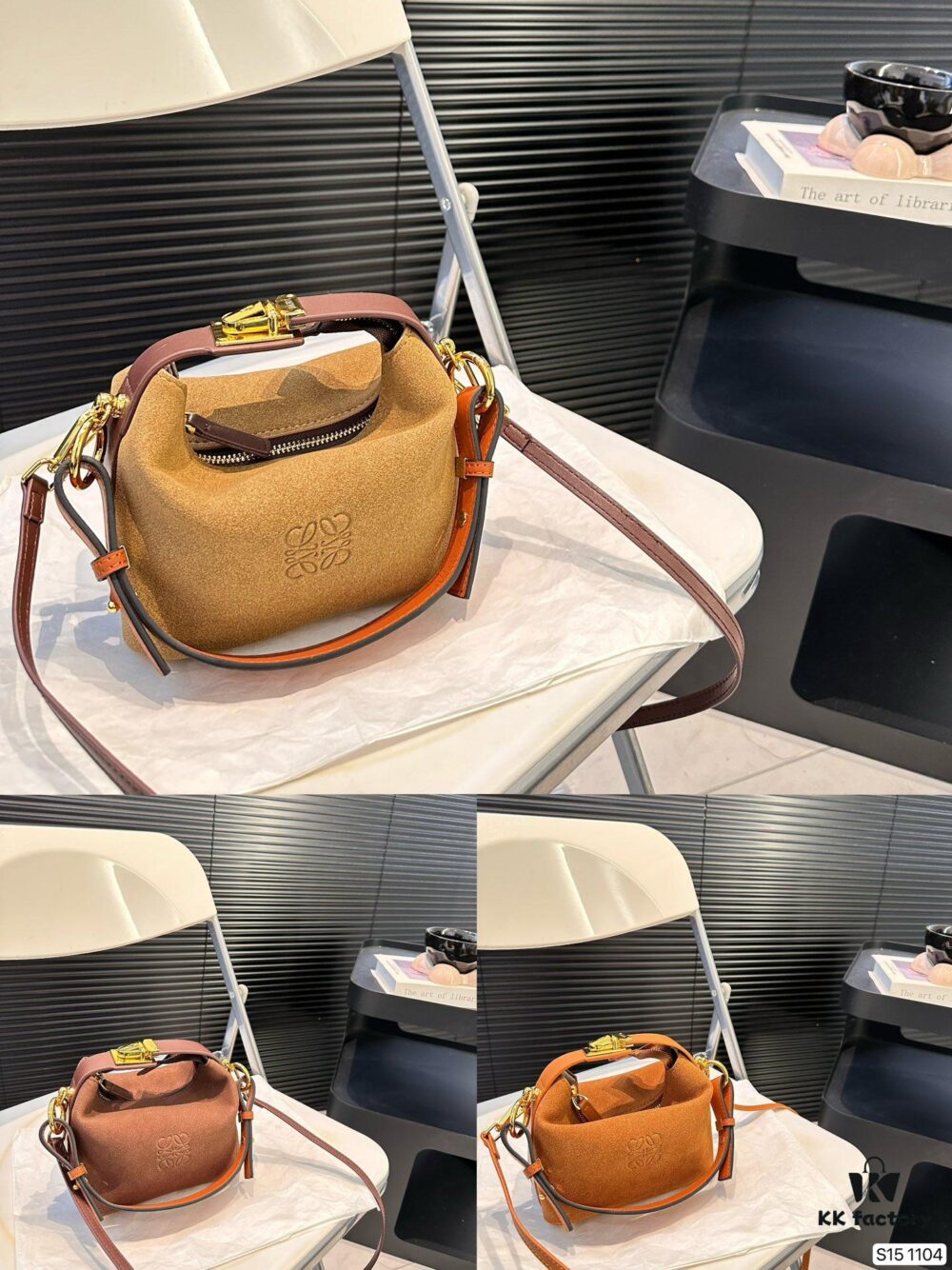 Loewe Puzzle Bag in Suede - Soft Box-style Handbag