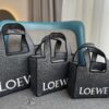 Loewe Anagram Basket Embroidered Logo Rattan Woven Shopping Tote Beach Bag Summer New Arrival Basket Bag Woven Leather-Trimmed Tote for Beach and Vacation