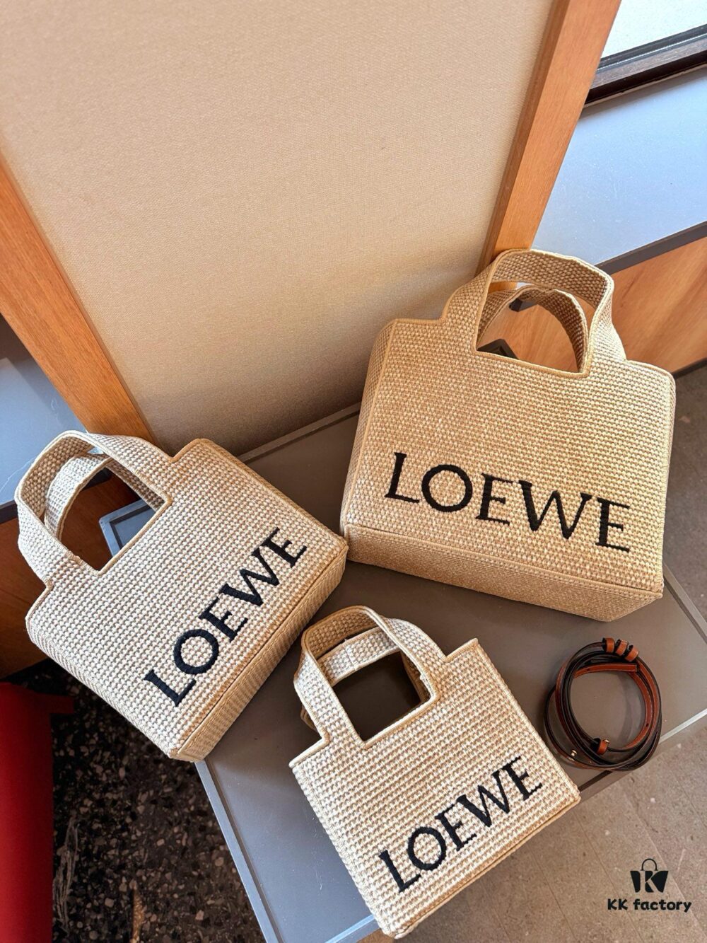 Loewe Anagram Basket Embroidered Logo Straw Woven Shopping Tote Summer New Arrival Basket Bag Mini/Medium/Large Sizes