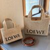 Loewe Anagram Basket Embroidered Logo Straw Woven Shopping Tote Summer New Arrival Basket Bag Mini/Medium/Large Sizes