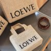 Loewe Anagram Basket Embroidered Logo Straw Woven Shopping Tote Summer New Arrival Basket Bag Mini/Medium/Large Sizes