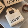 Loewe Anagram Basket Embroidered Logo Straw Woven Shopping Tote Summer New Arrival Basket Bag Mini/Medium/Large Sizes