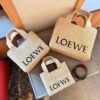 Loewe Anagram Basket Embroidered Logo Straw Woven Shopping Tote Summer New Arrival Basket Bag Mini/Medium/Large Sizes