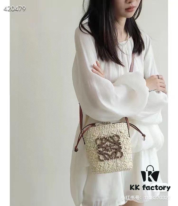 LOEWE Rattan Woven Bag Bucket Bag Perfect for Summer