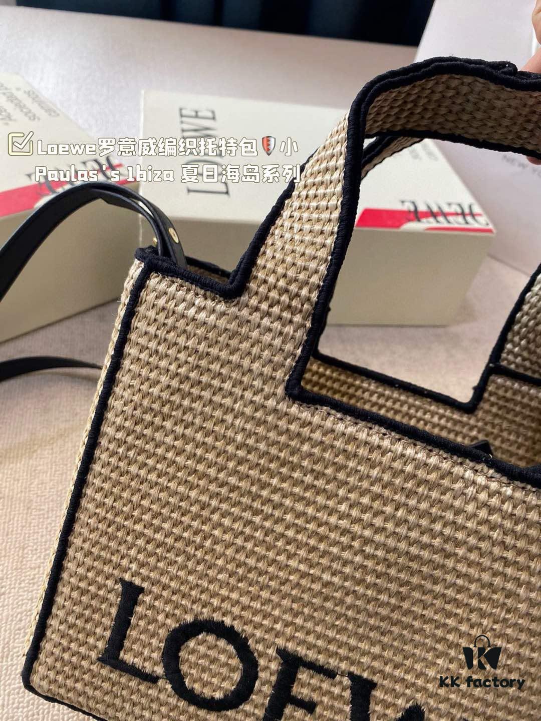 Loewe Anagram Basket Embroidered Logo Woven Straw Tote Bag Summer New Arrival Basket Bag Large and Small Sizes