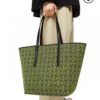 Loewe & T Tote Embroidered Jacquard Fabric with Leather — Shopping Bag
