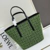 Loewe & T Tote Embroidered Jacquard Fabric with Leather — Shopping Bag