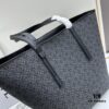 Loewe & T Tote Embroidered Jacquard Fabric with Leather — Shopping Bag
