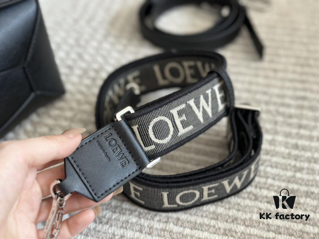 Box Set (Double Shoulder Strap) Loewe Puzzle Geometric Bag, Genuine Cowhide Leather, 24*15cm