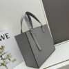 Loewe Buckle Tote Without Zip, Deep Grey Veined Calfskin Handbag for Men, Model 3050