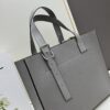 Loewe Buckle Tote Without Zip, Deep Grey Veined Calfskin Handbag for Men, Model 3050