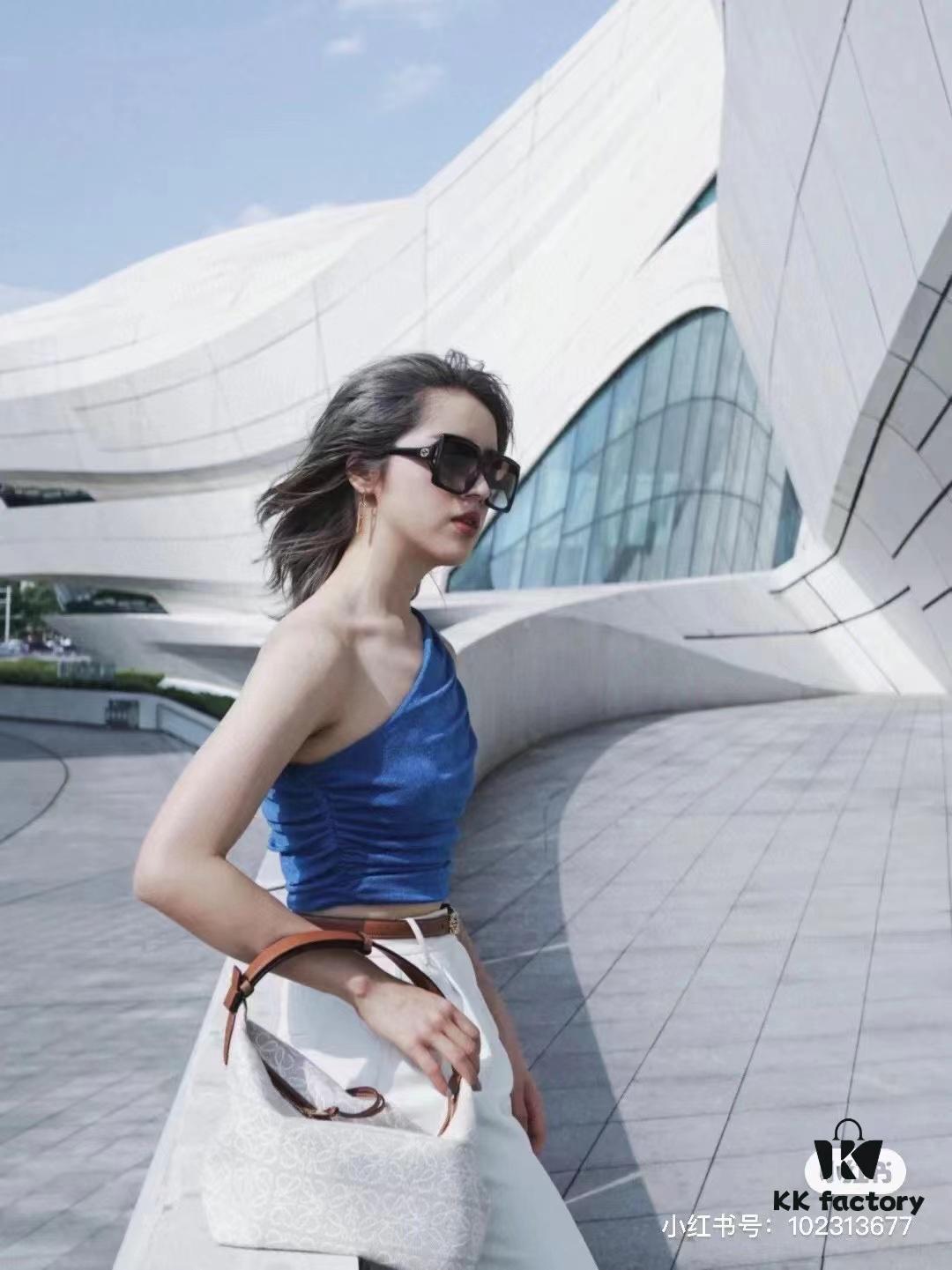 Large Loewe Cubi Monogram Lunch Box Bag – Fabric with Brown Trim