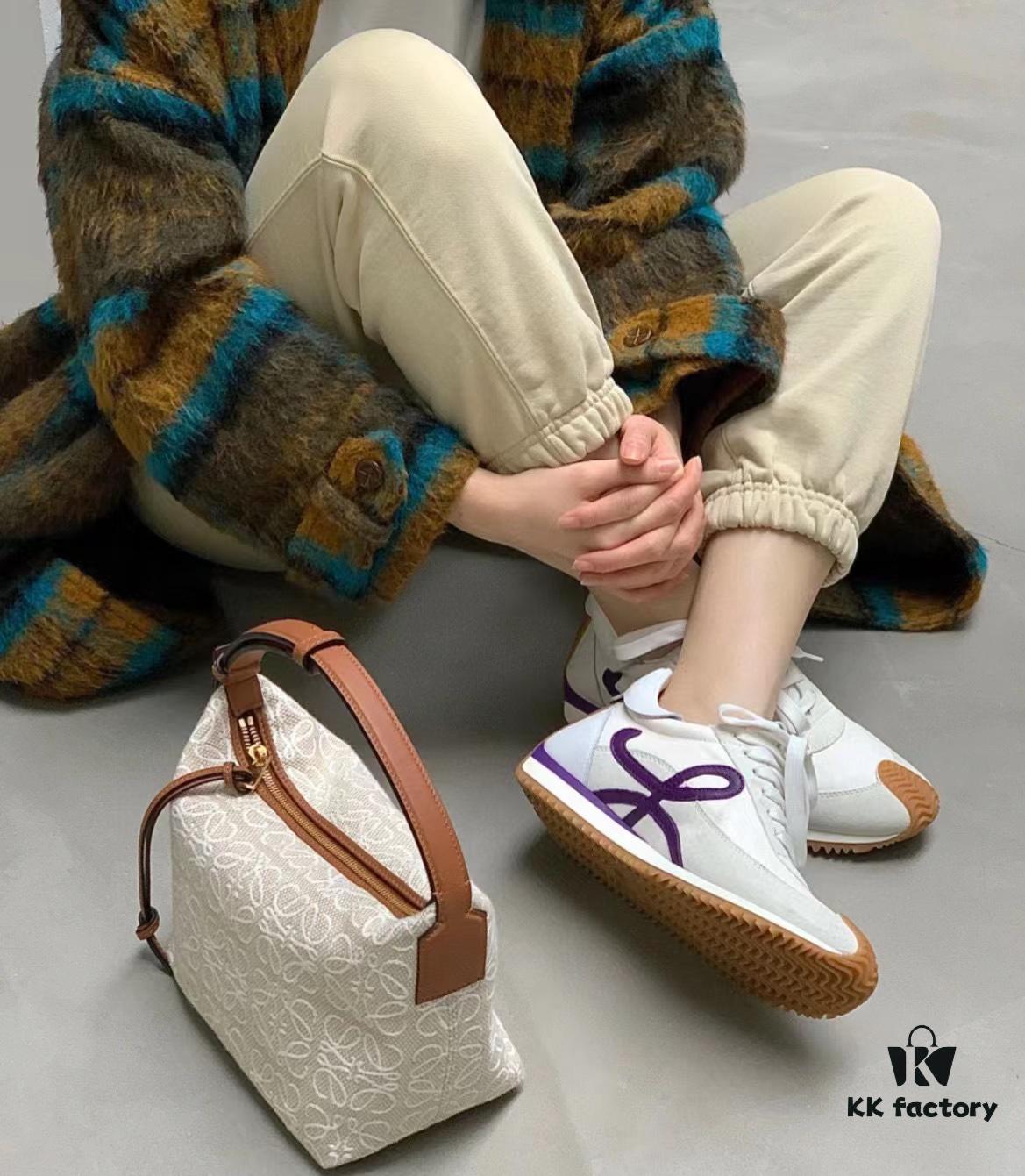 Large Loewe Cubi Monogram Lunch Box Bag – Fabric with Brown Trim