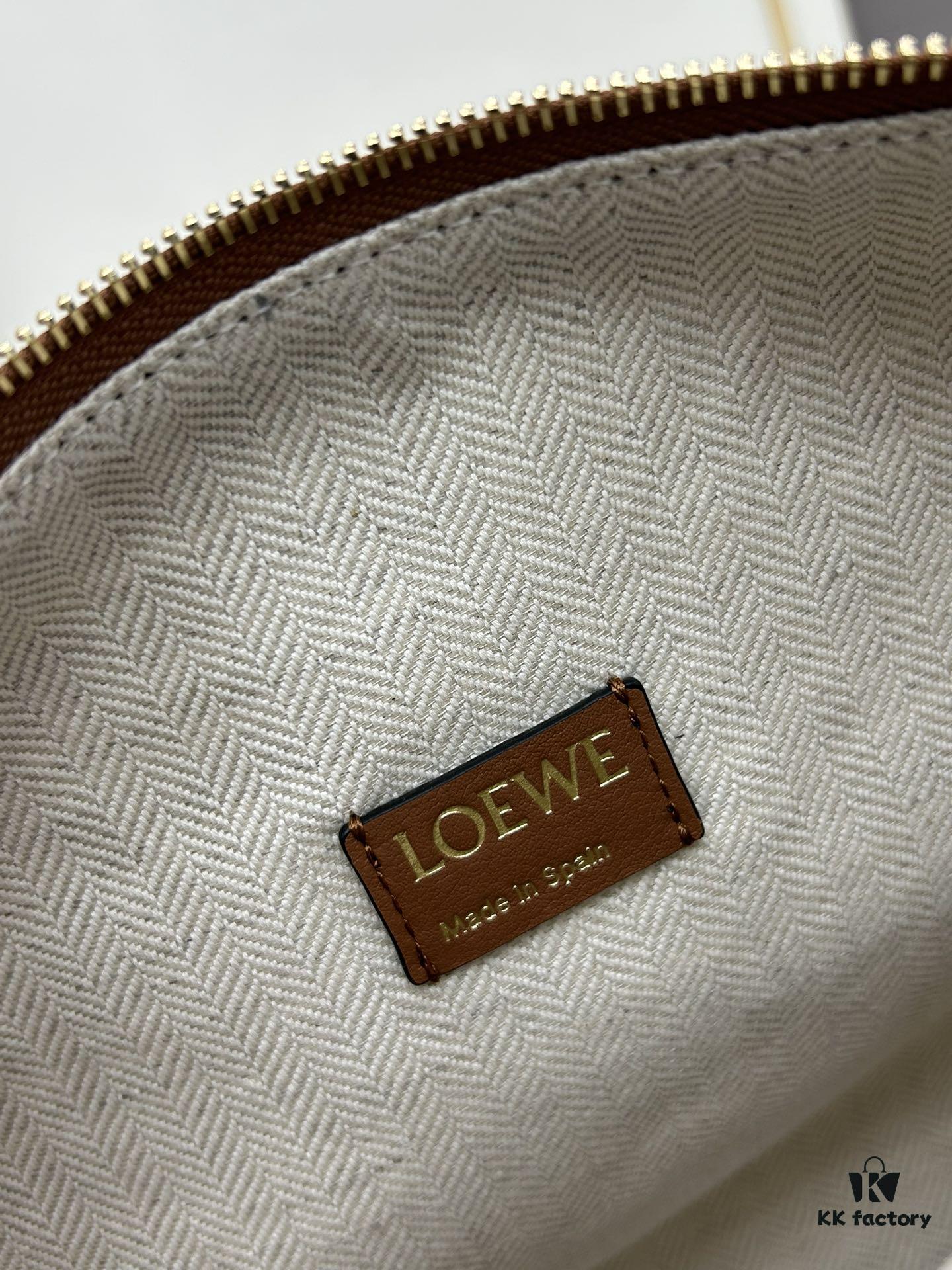 Large Loewe Cubi Monogram Lunch Box Bag – Fabric with Brown Trim