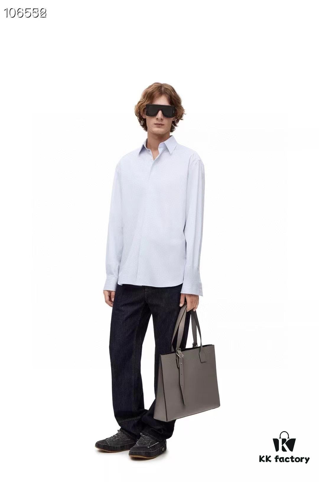 Leather and Fabric Loewe Buckle Tote Bag