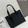 Leather and Fabric Loewe Buckle Tote Bag