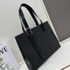 Leather and Fabric Loewe Buckle Tote Bag