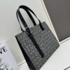 Leather and Fabric Loewe Buckle Tote Bag