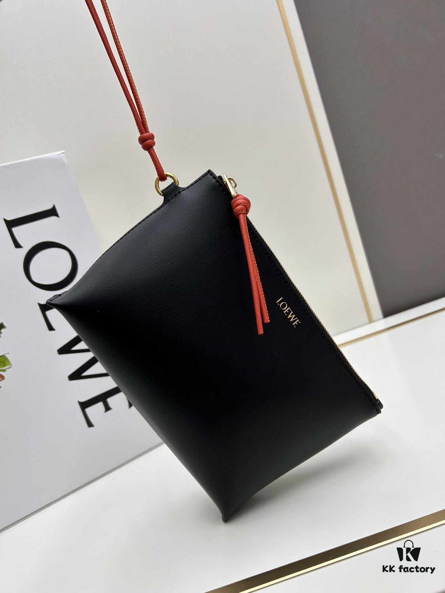 2024 New Arrival Knot T Shiny Nappa Calf Leather Clutch Bag Model S3045