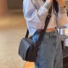 Loewe New Soft Smooth Calfskin Leather and Jacquard Fabric Military Messenger Bag for Men