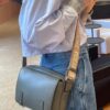 Loewe New Soft Smooth Calfskin Leather and Jacquard Fabric Military Messenger Bag for Men