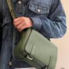 Loewe New Soft Smooth Cowhide Leather and Jacquard Fabric Military Messenger Bag for Men