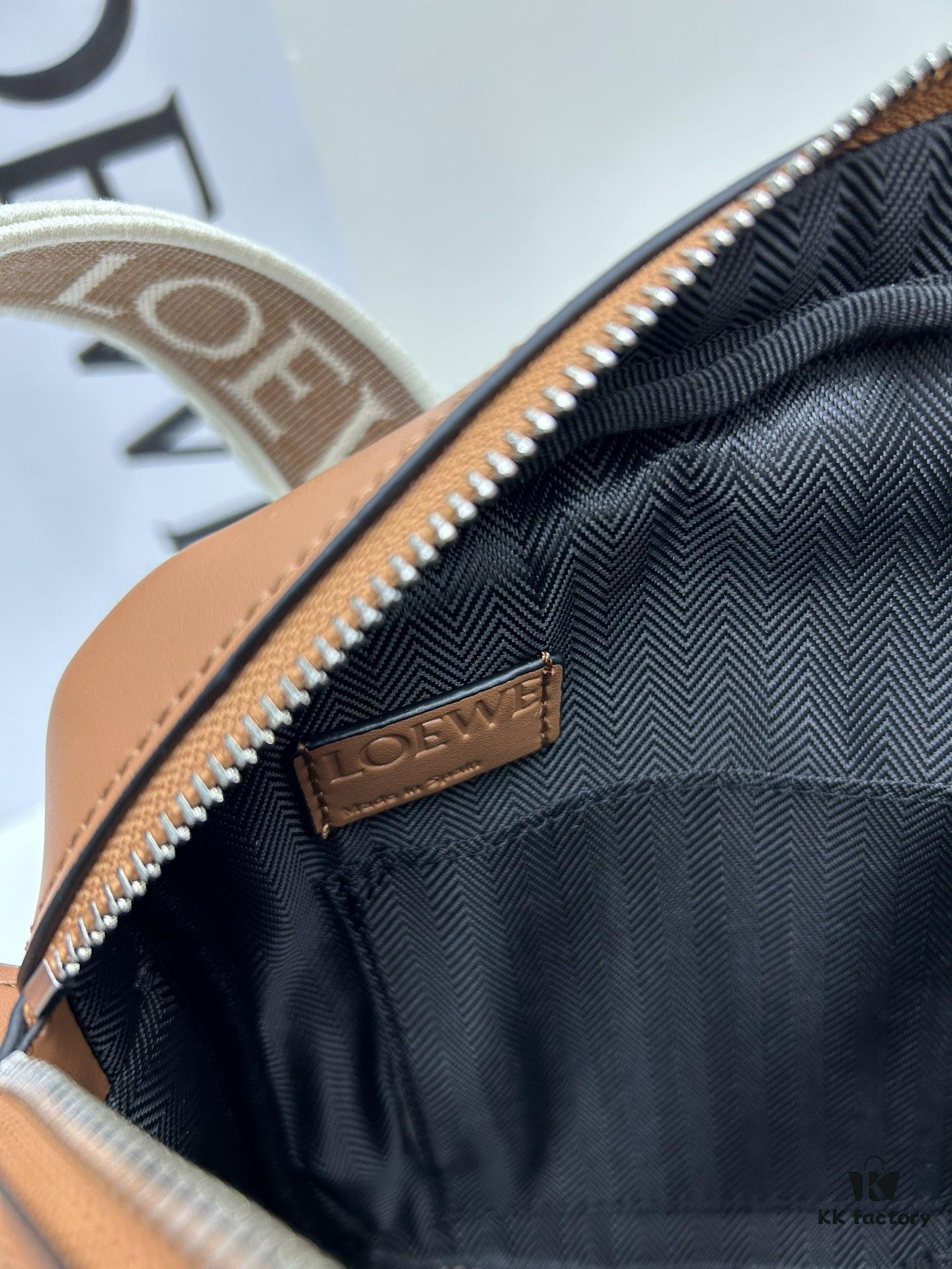 Loewe New Soft Smooth Cowhide Leather and Jacquard Fabric Military Messenger Bag for Men