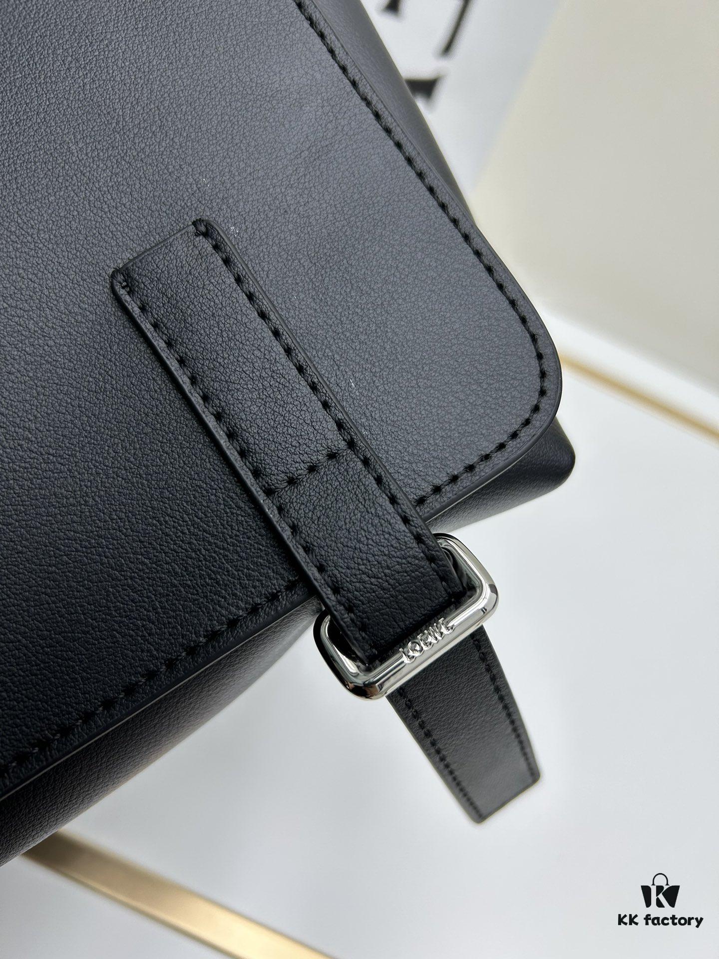 Loewe New Soft Smooth Calfskin Leather and Jacquard Fabric Military Messenger Bag for Men