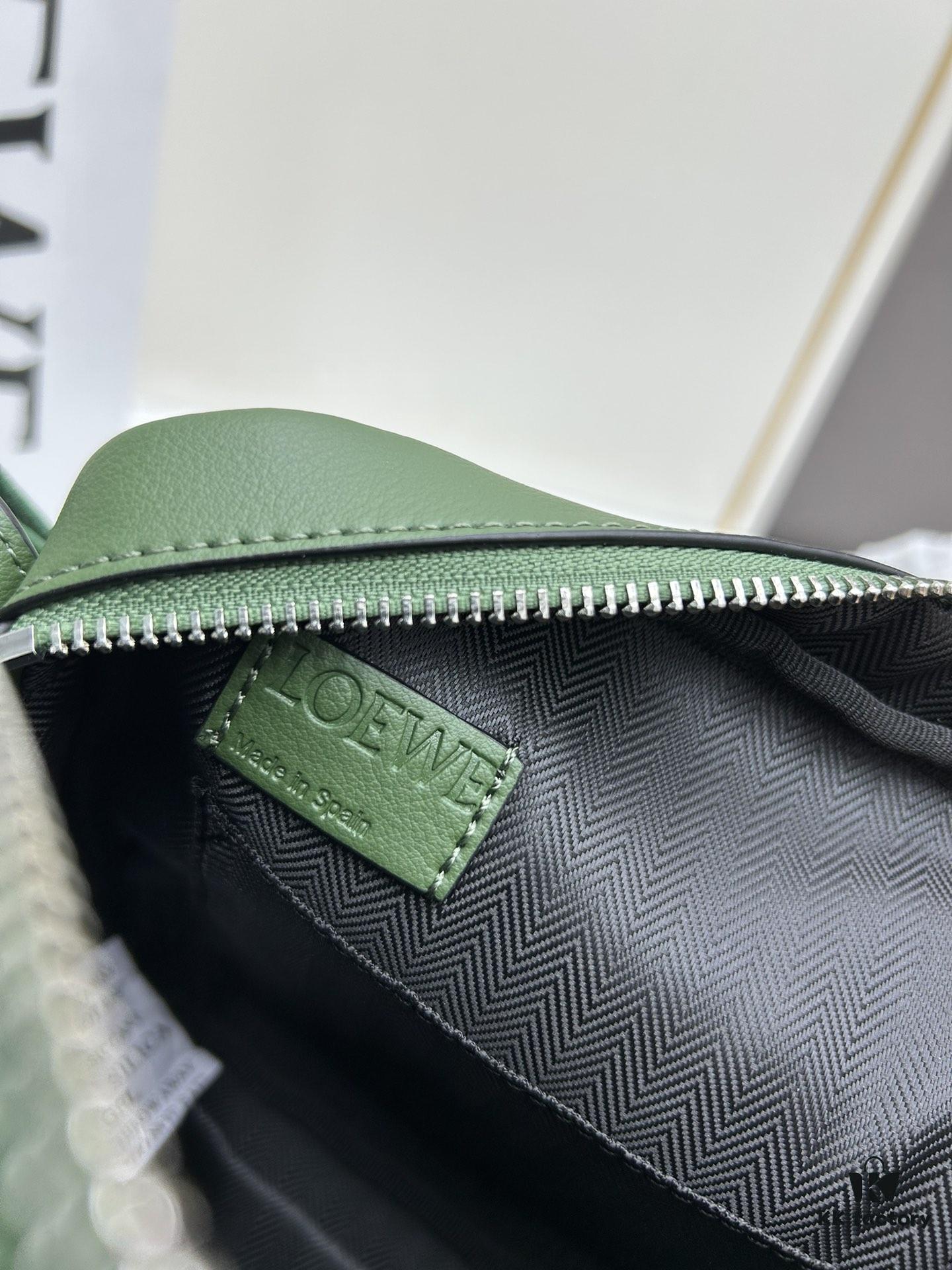 Loewe New Soft Smooth Cowhide Leather and Jacquard Fabric Military Messenger Bag for Men