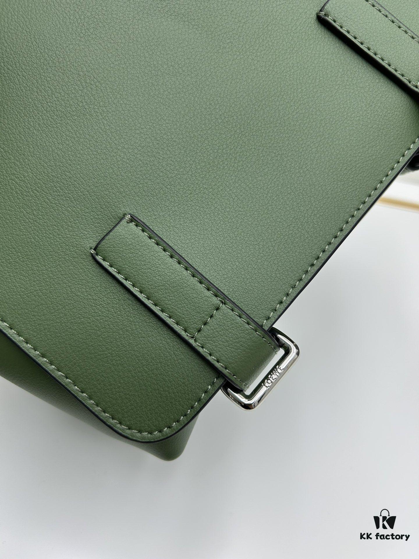 Loewe New Soft Smooth Cowhide Leather and Jacquard Fabric Military Messenger Bag for Men