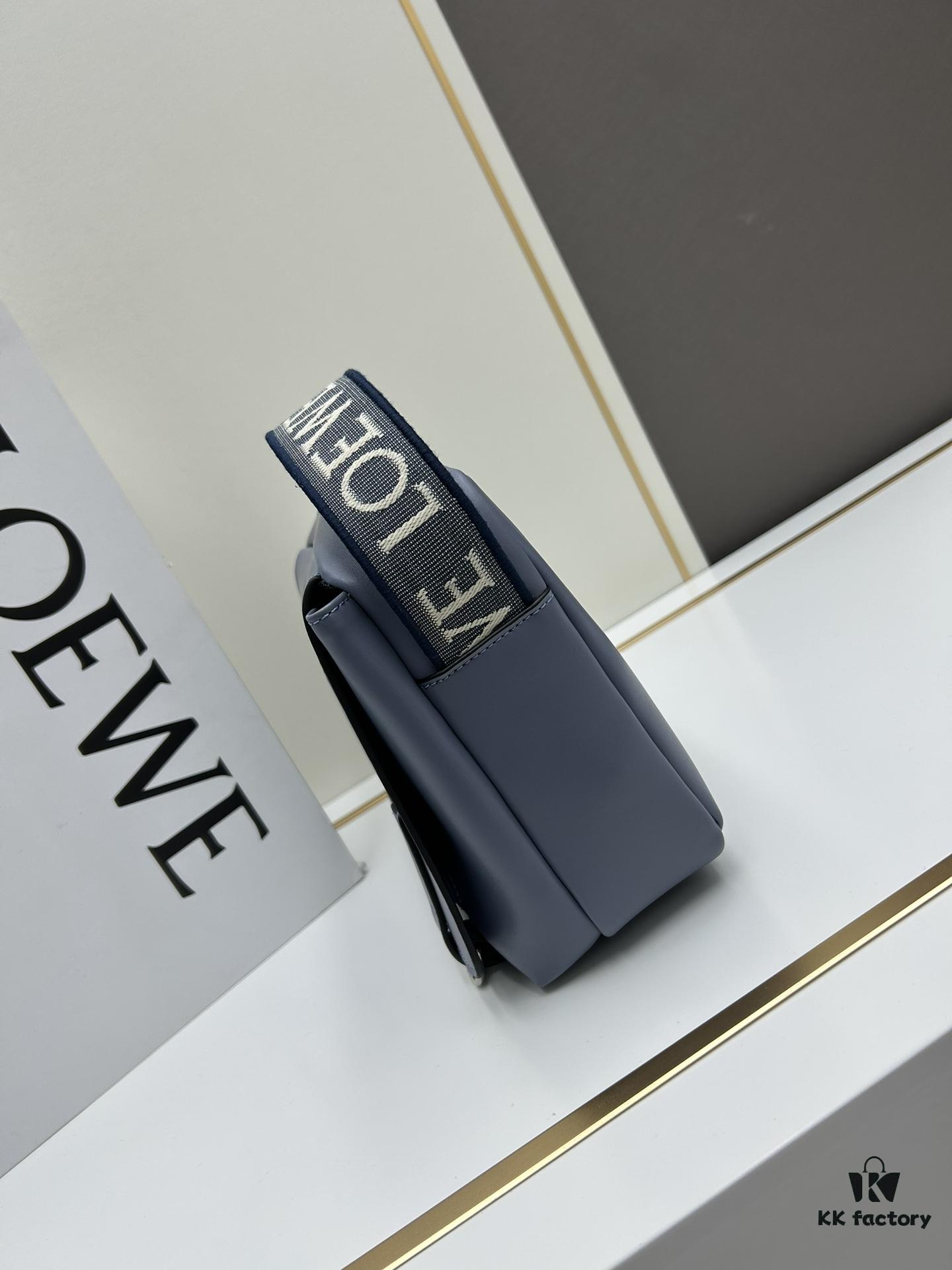 Loewe New Soft Smooth Calfskin Leather and Jacquard Fabric Military Messenger Bag for Men