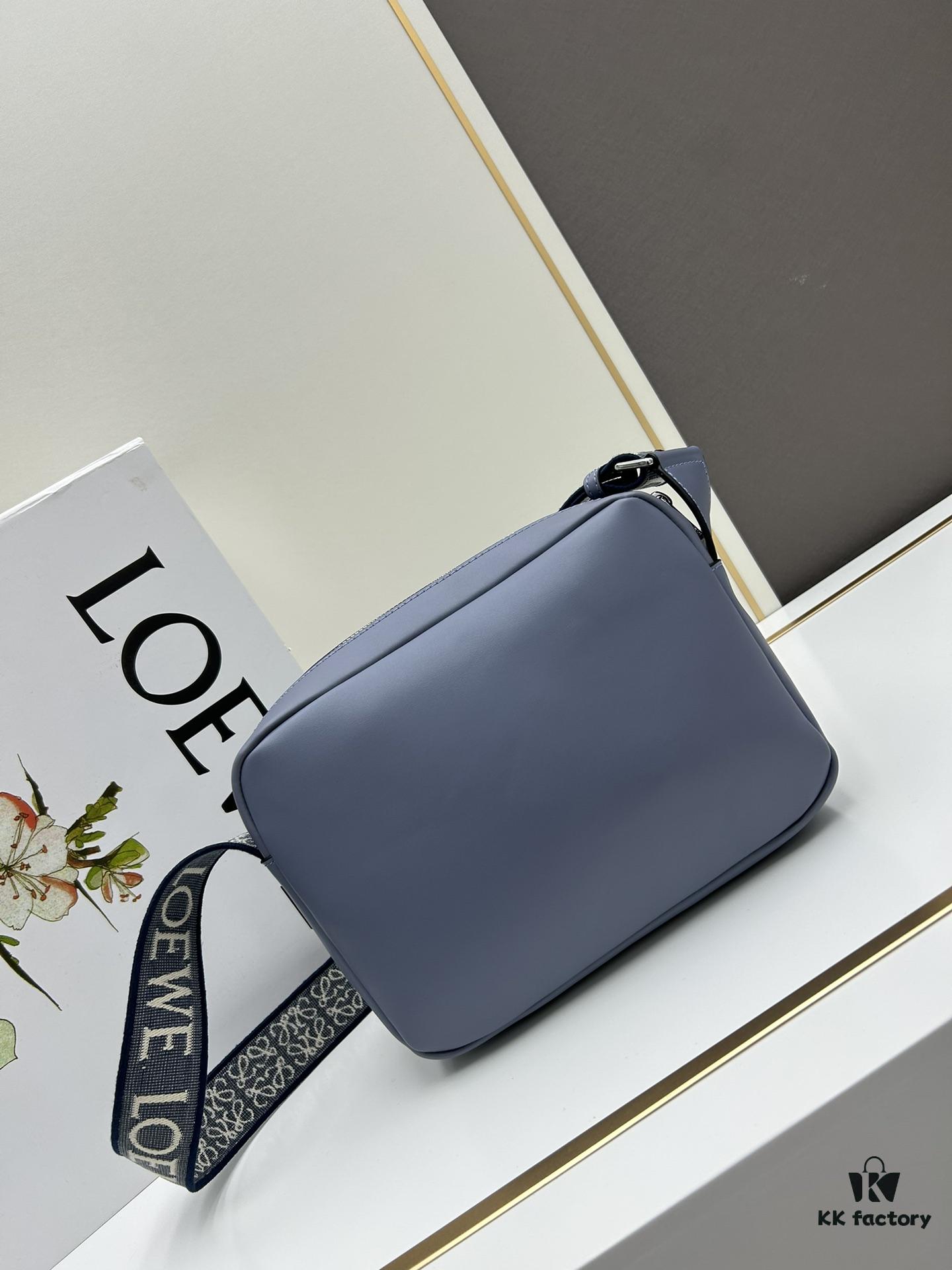 Loewe New Soft Smooth Calfskin Leather and Jacquard Fabric Military Messenger Bag for Men