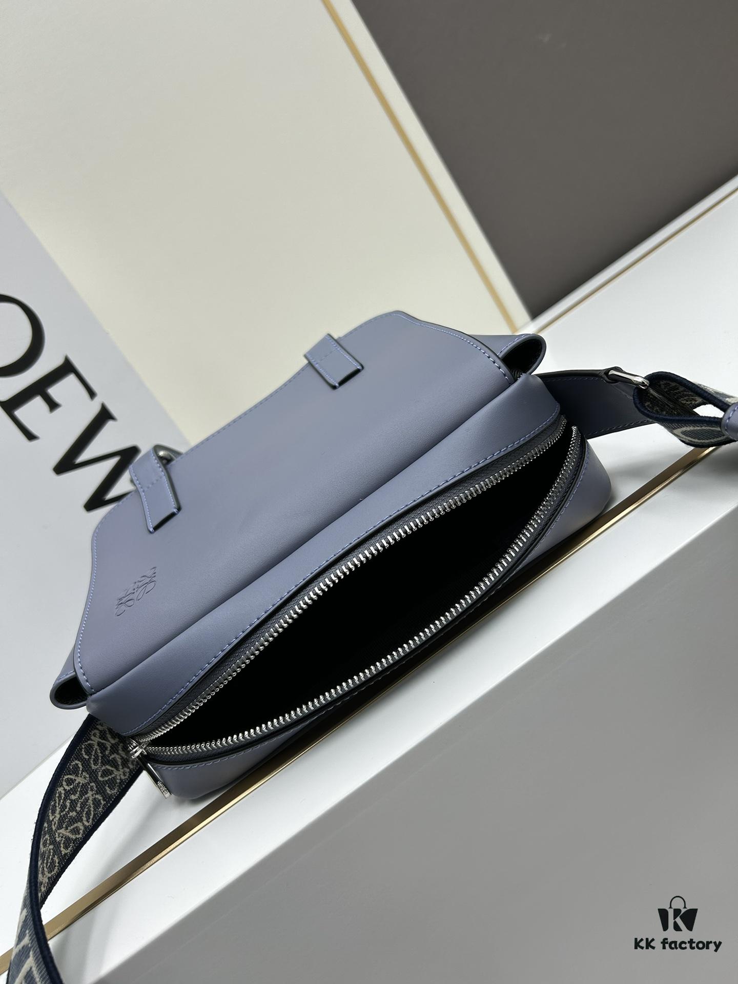 Loewe New Soft Smooth Calfskin Leather and Jacquard Fabric Military Messenger Bag for Men