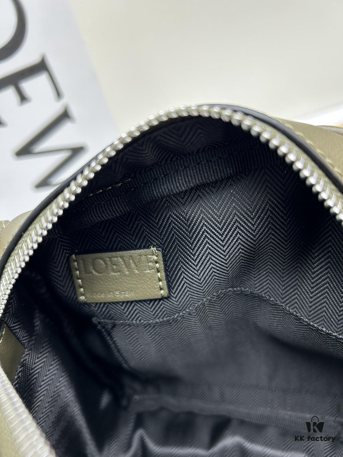 Loewe New Soft Smooth Cowhide Leather and Jacquard Fabric Military Messenger Bag for Men