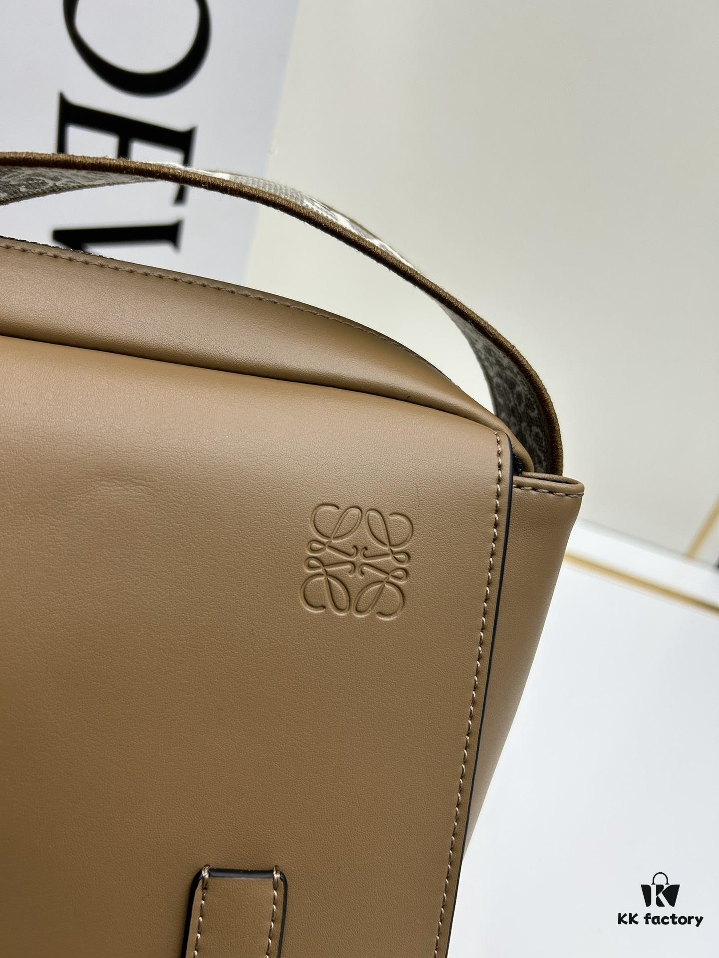 Loewe New Soft Smooth Cowhide Leather and Jacquard Fabric Military Messenger Bag for Men