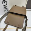 Loewe New Soft Smooth Cowhide Leather and Jacquard Fabric Military Messenger Bag for Men