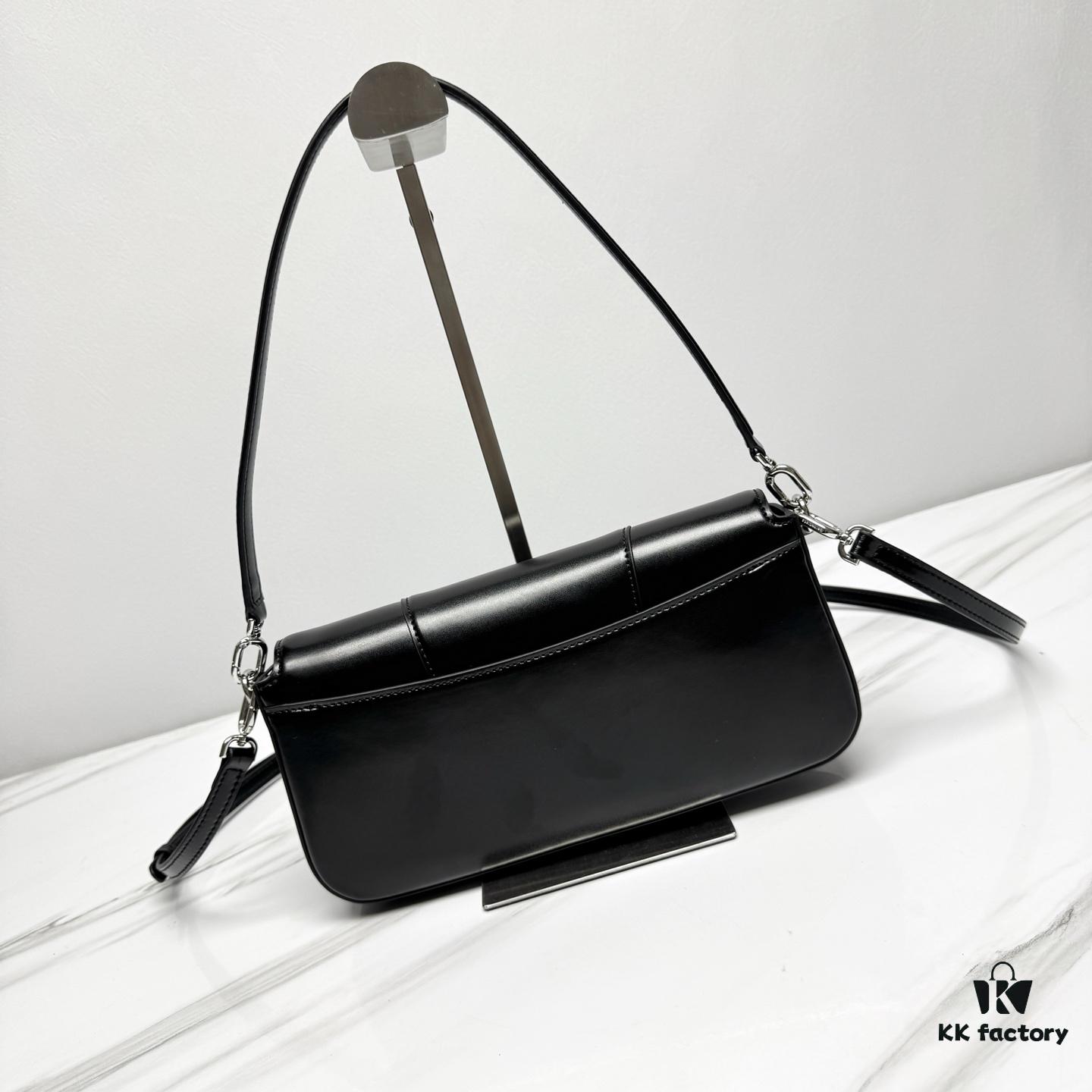 In Stock‼️ Large Size [Black-Silver Plain Weave] BALENCIAGO Hourglass Crossbody Bag