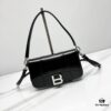 In Stock! Small Size [Black Silver Plain Weave] BALENCIAGA Hourglass Crossbody Bag